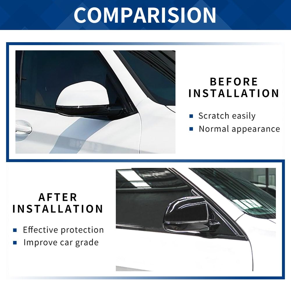 XPHAZZ Side Mirror Cover Compatible with X3 G01 X4 G02 / Pre-lci X5 G05 X6 G06 X7 G07 (Gloss Black, G01 G02 G05)