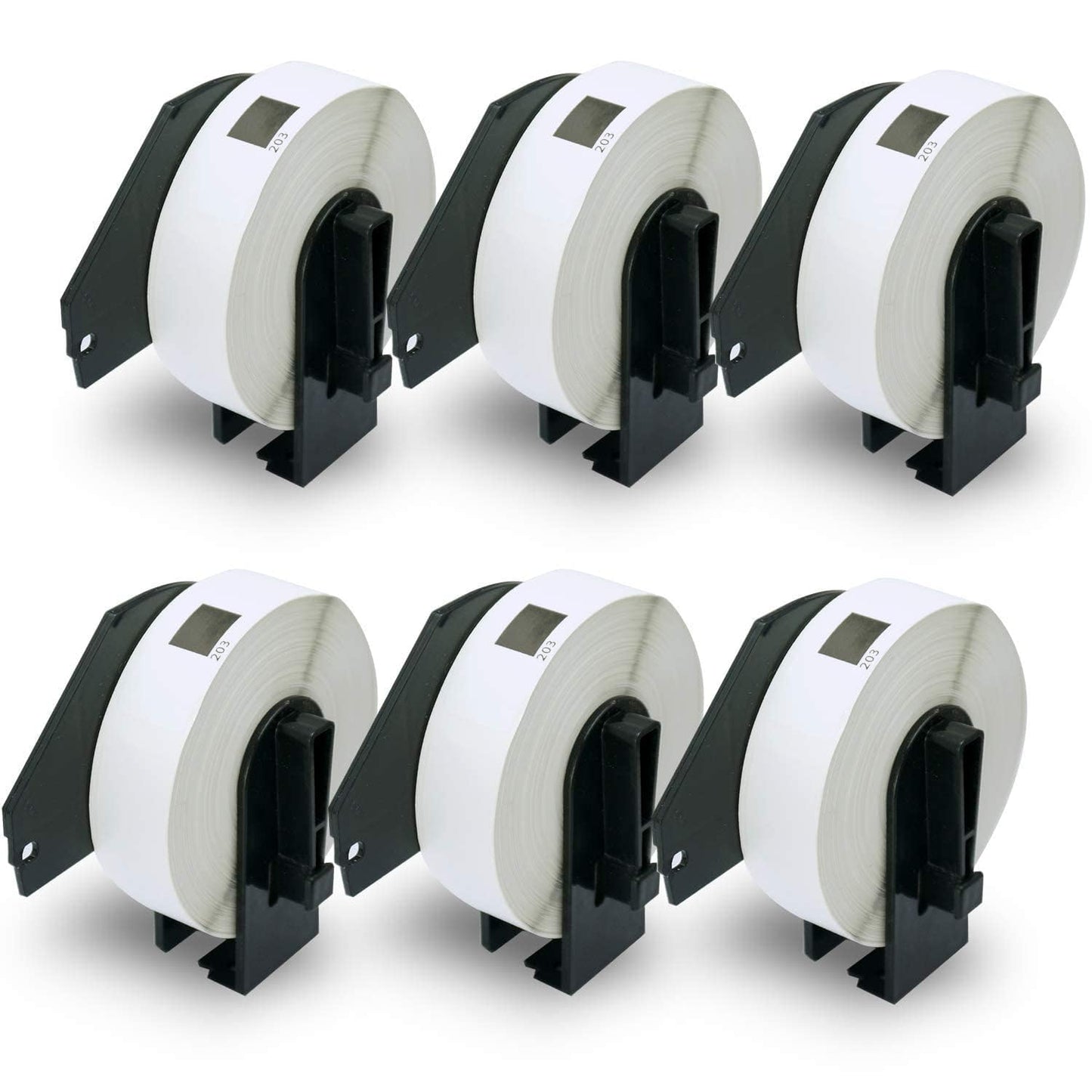 BETCKEY - Compatible File Folder Labels Replacement for Brother DK-1203 (0.66 in x 3.4 in), Use with Brother QL Label Printers [6 Rolls/1800 Labels]