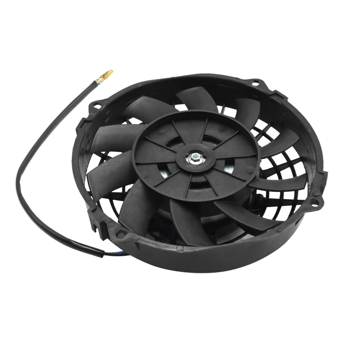 Hoypeyfiy 7 Inches Electric Radiator Cooling Fan Assembly Kit, Slim Fan Push Pull Black Curved Blades, Nylon Radiator Cooling Fan with 12V 80W Motor for Vehicles and Engines