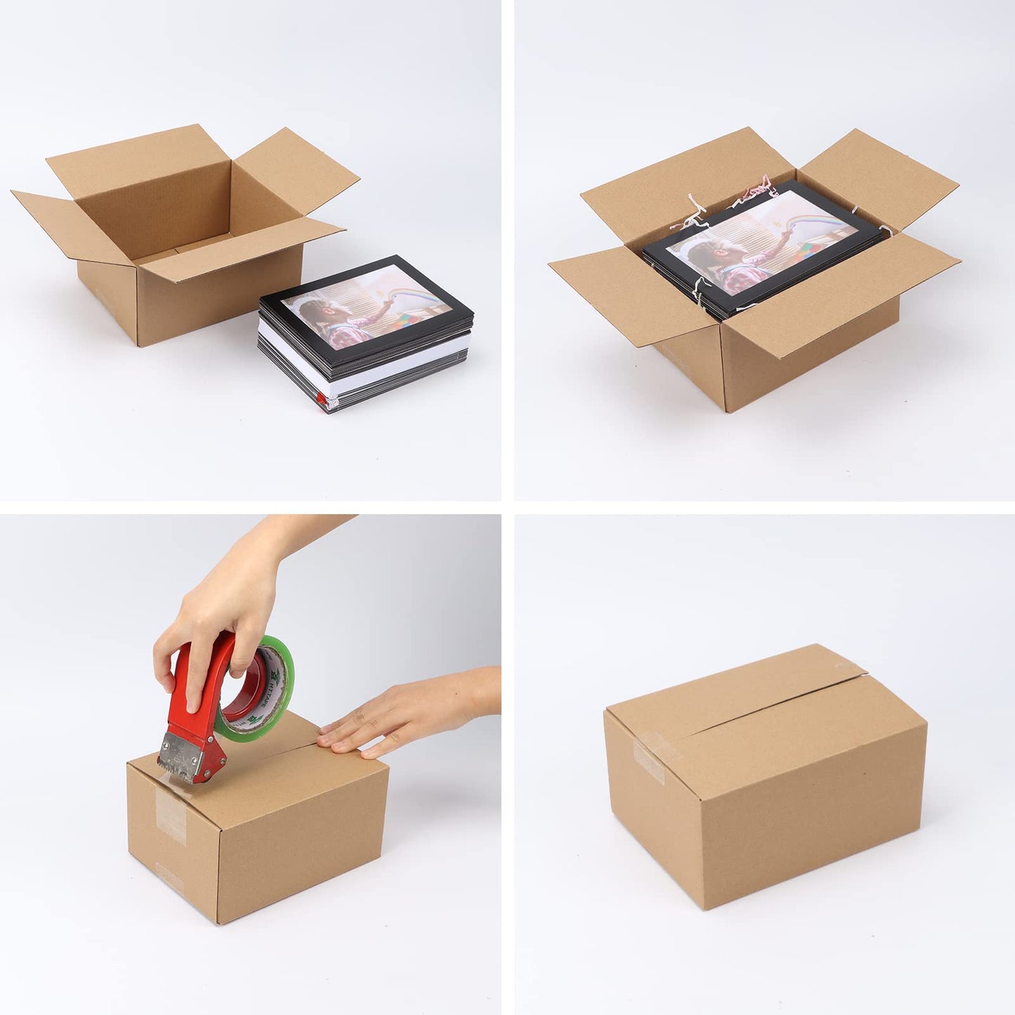 CRUGLA 40 Packs 8x6x4 Shipping Box Kraft Cardboard Corrugated Boxes Mailers Bulk for Packaging