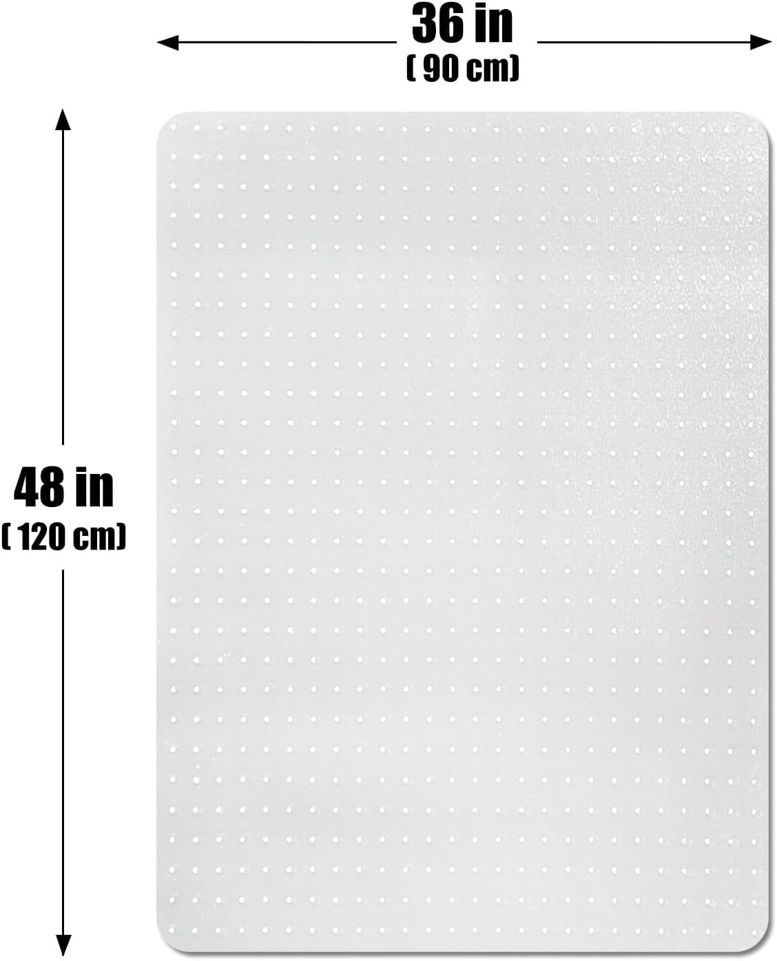 SHAREWIN Office Chair Mat for Carpet Floors, Desk Mats 48"X36" for Rolling Desk on Low Pile Carpets, Rectangle Computer Gaming Plastic Floor Mats for Office Chair on Carpet, Flat Without Curling