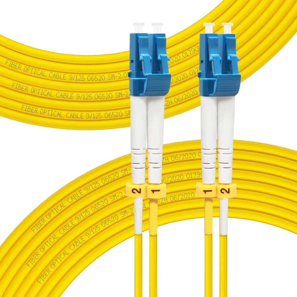 FLYPROFiber- 100M OS2 LC to LC Fiber Patch Cable | Length Options: 0.2m-100m, Single Mode Duplex 9/125um SMF Fiber Optic Cable Cord LSZH 100Meter(328ft)