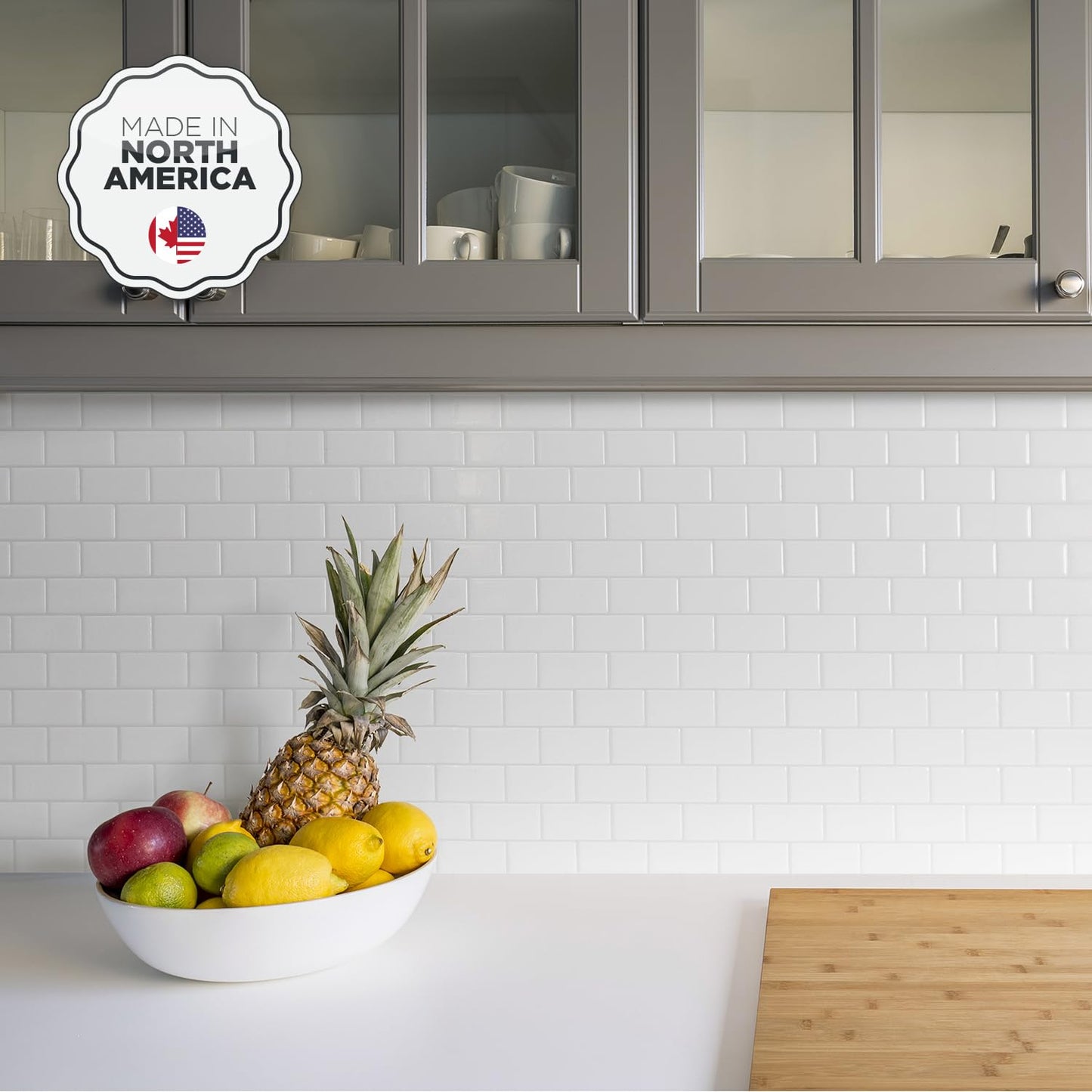 Smart Tiles Peel and Stick backsplash tiles, Subway White, 10 Wall Panels (10,95"x9,7") for Kitchen Backsplash & Bathroom Vanity - Canadian Made Peel and Stick Tiles for Home Decor