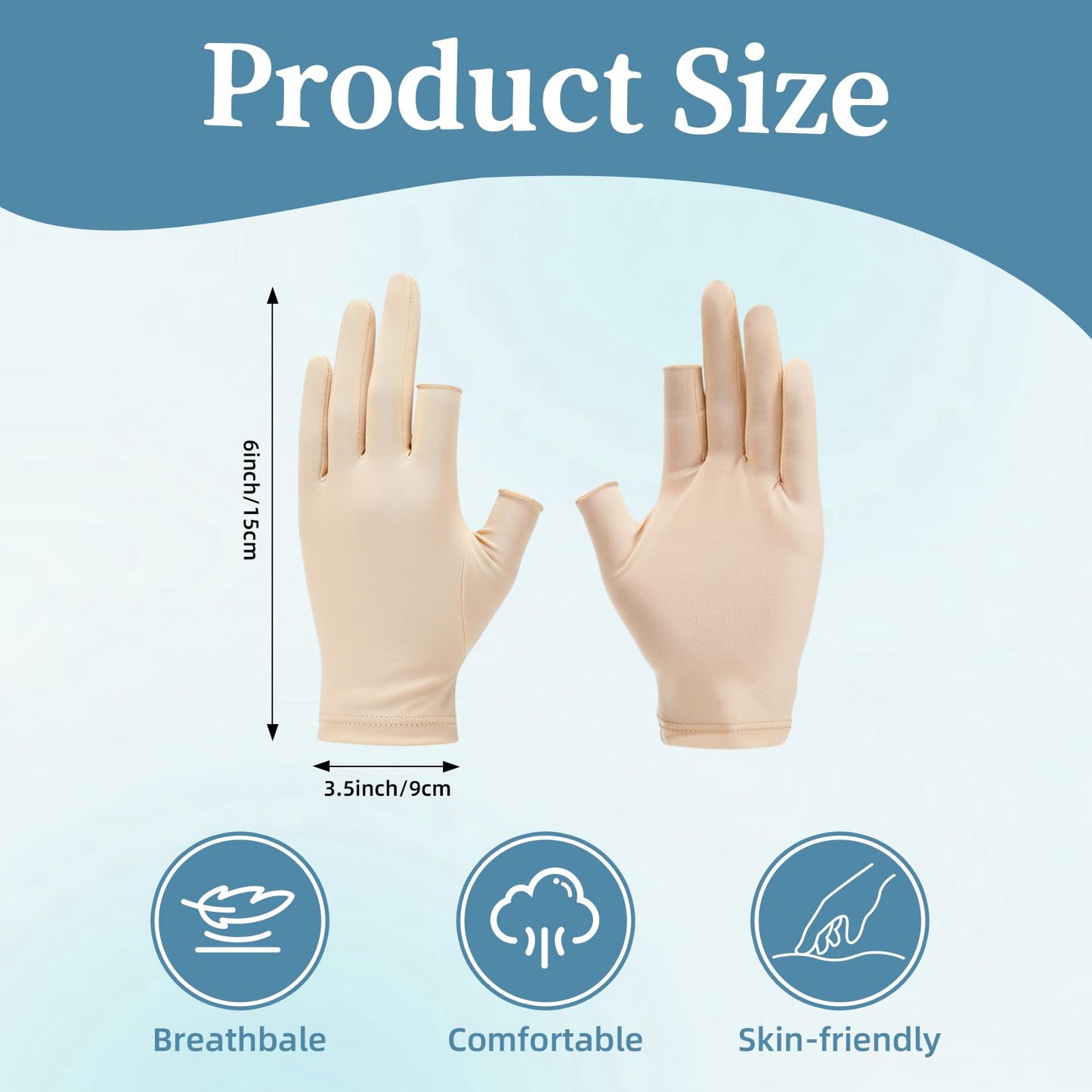 Shinymoon 3 Pairs Elderly Thin Skin Protector Gloves Fingerless Hand Protection Glove Thumb Index Fingers Cut Out Lightweight Soft Protective Glove for Prevent Bruising Cover Bruise Abrasion