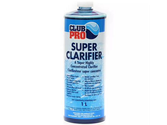 Club Pro Super Clarifier 1L | Brilliantly Clear Pool Water | Made from Recycled Crab Shells | Removes Small Particles | Compatible with Chorine, Salt Pools | Pool Opening & Closing | Chitosan-Based