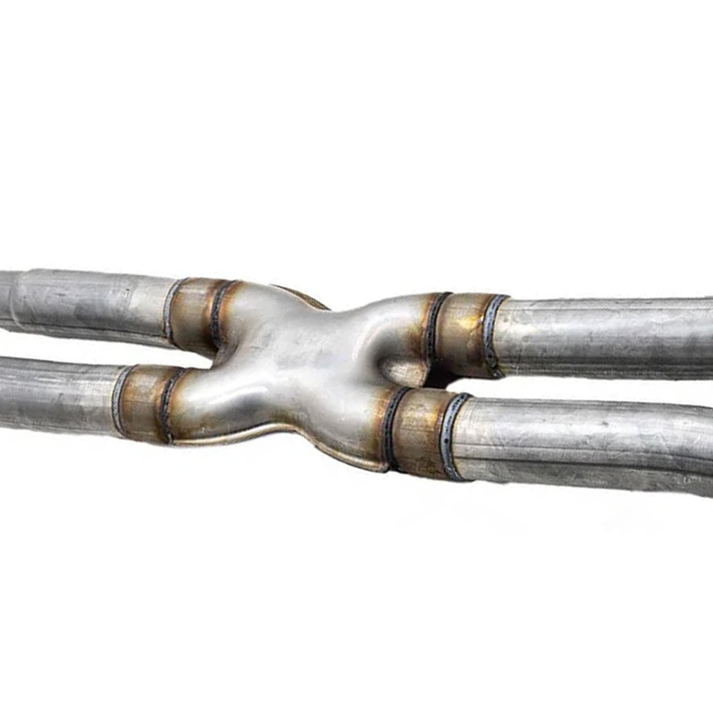 Exhaust X Pipe, T409 Stainless Steel X Pipe 2.5'' Dual to 2.5'' Dual Exhaust Adapter Connector, 2 1/2 Inch Universal Crossover X Pipe, 12" Overall Length, Weld-On