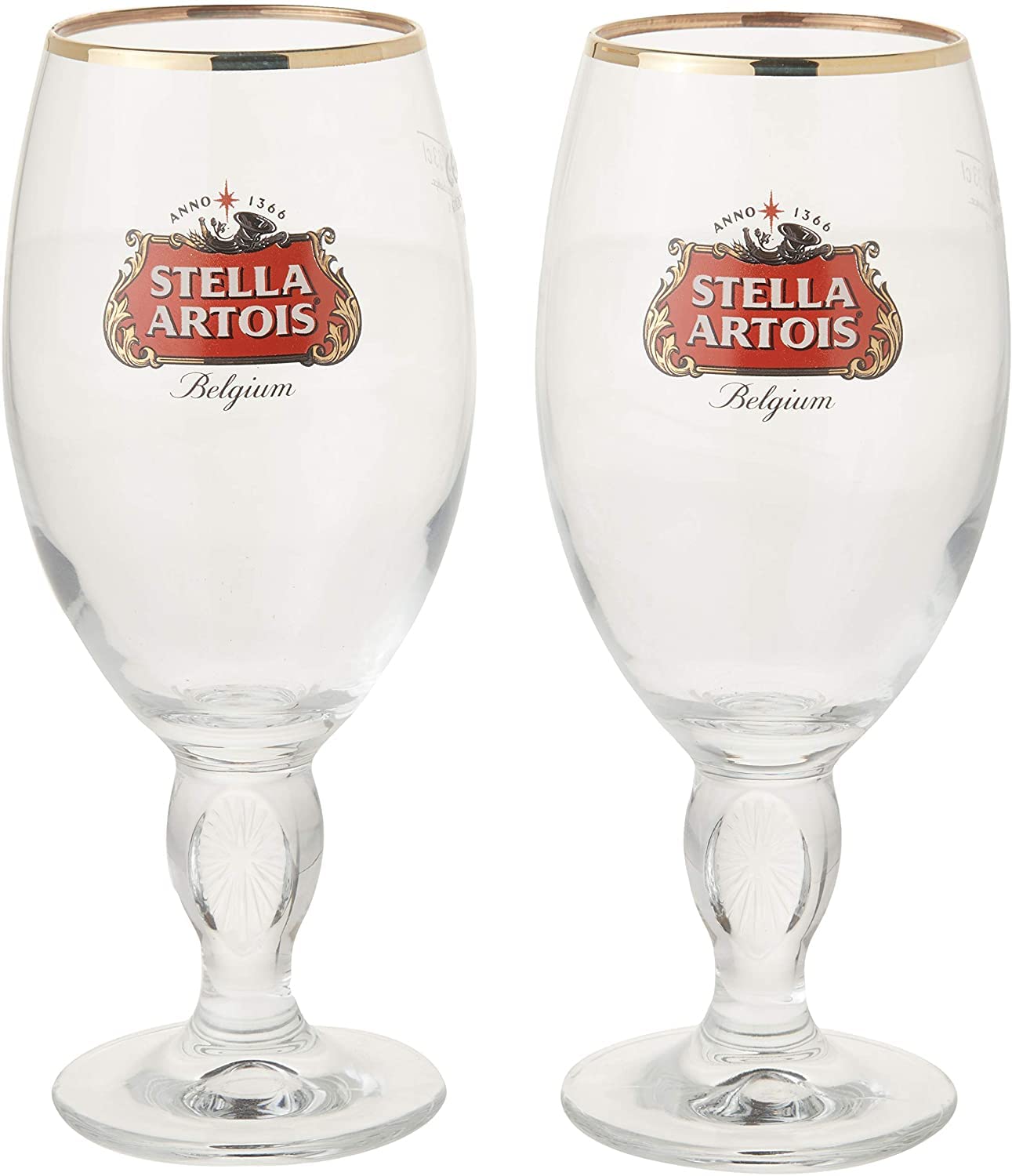 STELLA ARTOIS 2-Pack Beer Glasses, 500ml Capacity, Chalice Style