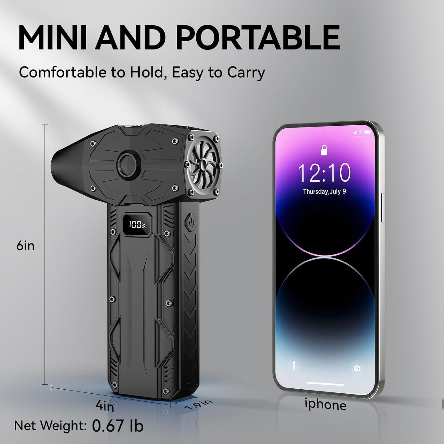 Compressed Air Duster, 4-Gear Adjustable 350000RPM Electric Air Duster,Jet Dry Blower Replace Air Can - No Canned Air Duster，10000mAh Rechargeable Air Blower for Deep Computer Clean (Black-2)