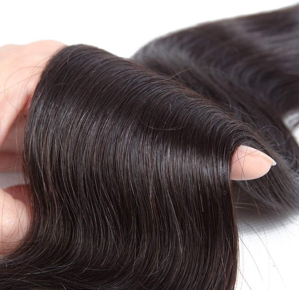 10A Body Wave Human Hair 3 Bundles Brazilian Virgin Human Hair Extensions 100% Unprocessed Hair Weave for Black Women Natural Color 18 20 22 Inch