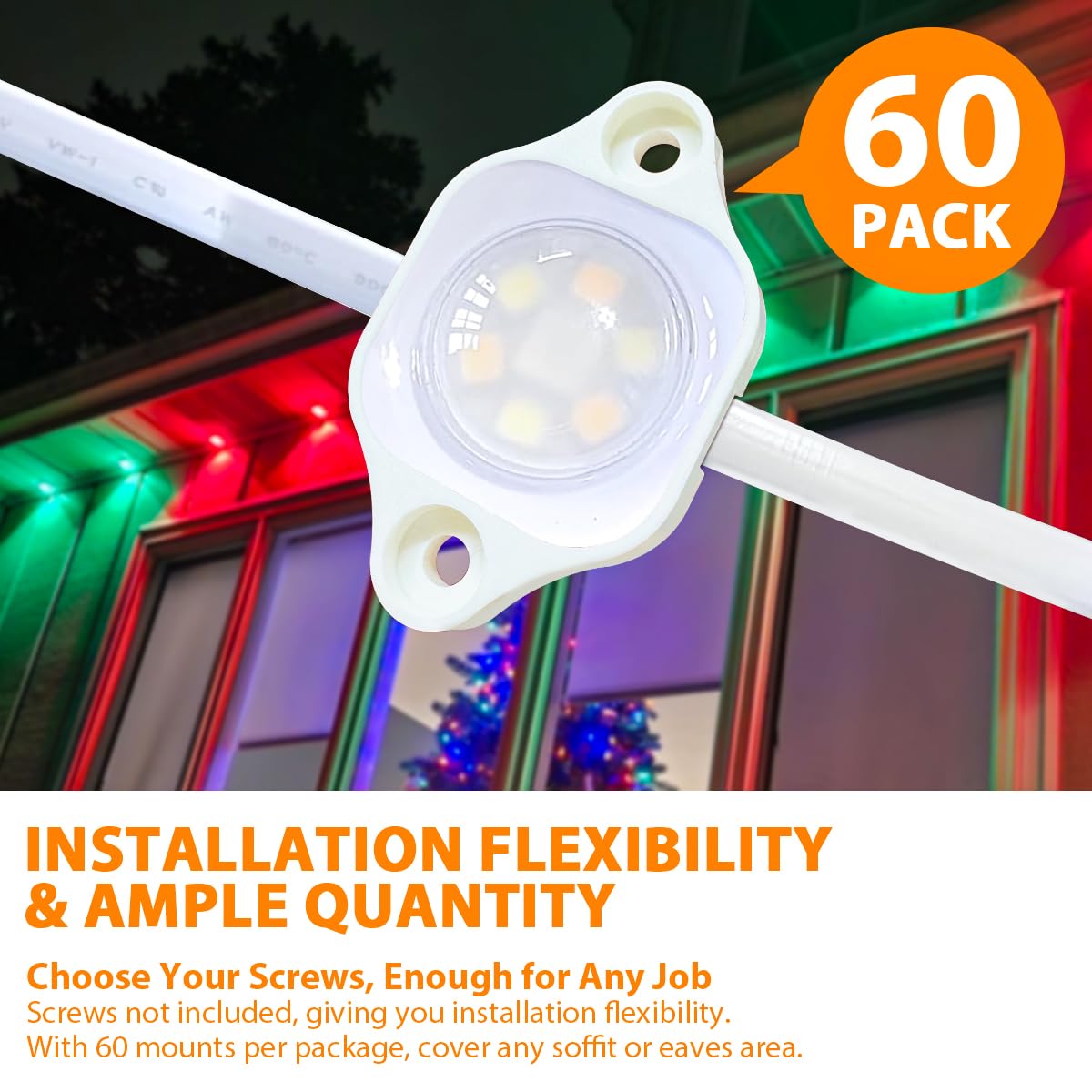 for Govee 100FT Pro (Model H706 ONLY) | 60-Pack Permanent Light Mounting Brackets | Screws NOT Included (Specs Provided) | Ideal for Soffit/Eaves