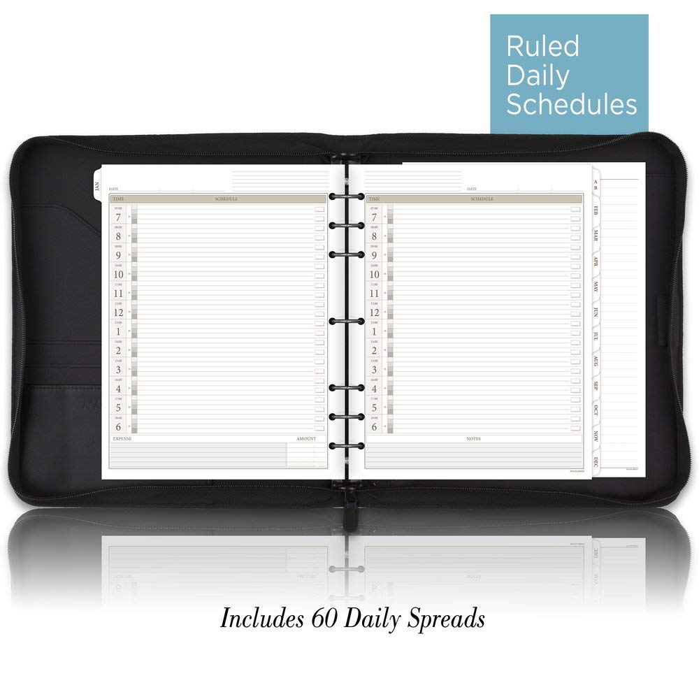 at-A-Glance Genuine Leather Undated Starter Set, Folio Size, Black (038-0540-05)