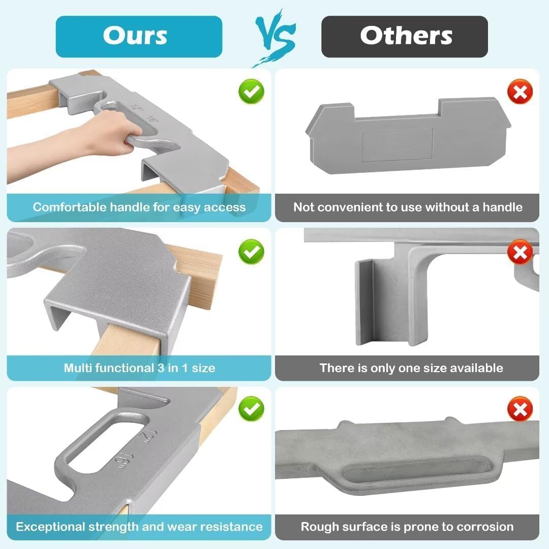 3 in 1 Framing Tools, 12"/14"/16" On-Center Stud Layout Tool, 100% Cast Aluminum, Premium Wall Stud,Precision Measurement Jig Tool for Framing Wall