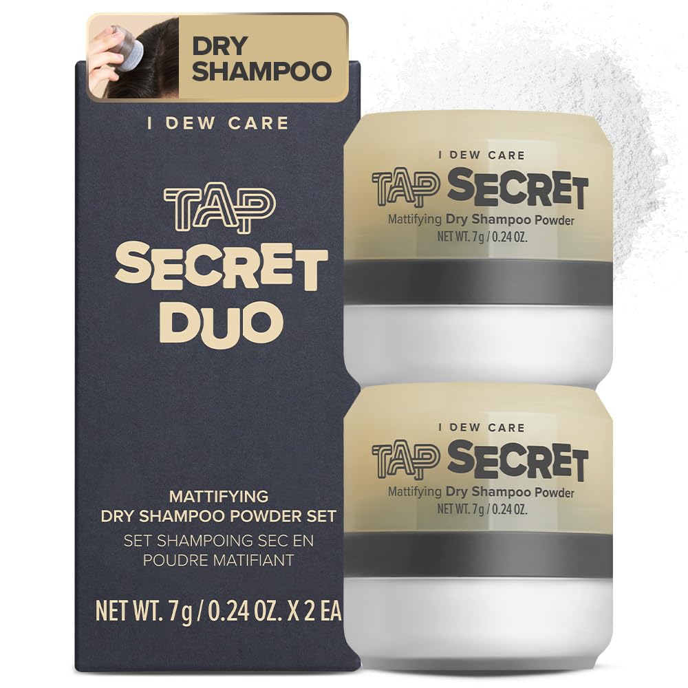 I Dew Care Dry Shampoo - Tap Secret Duo Gift set | Instantly Refresh Hair with Black Ginseng, Non-aerosol, Benzene-free, Mattifying Root Boosting Powder, No White Cast, Formulated without Gluten, Travel-Friendly, Mother's day, Mother's Day Gifts, 2 Count,