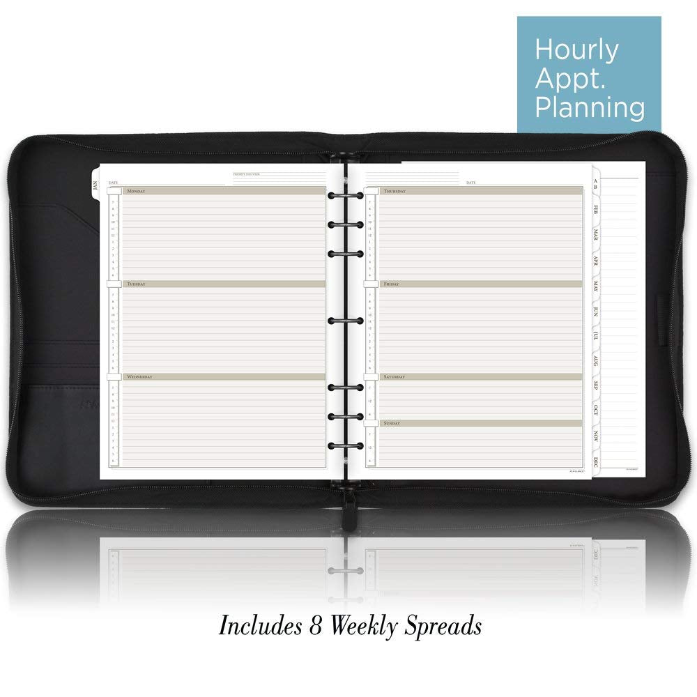 at-A-Glance Genuine Leather Undated Starter Set, Folio Size, Black (038-0540-05)