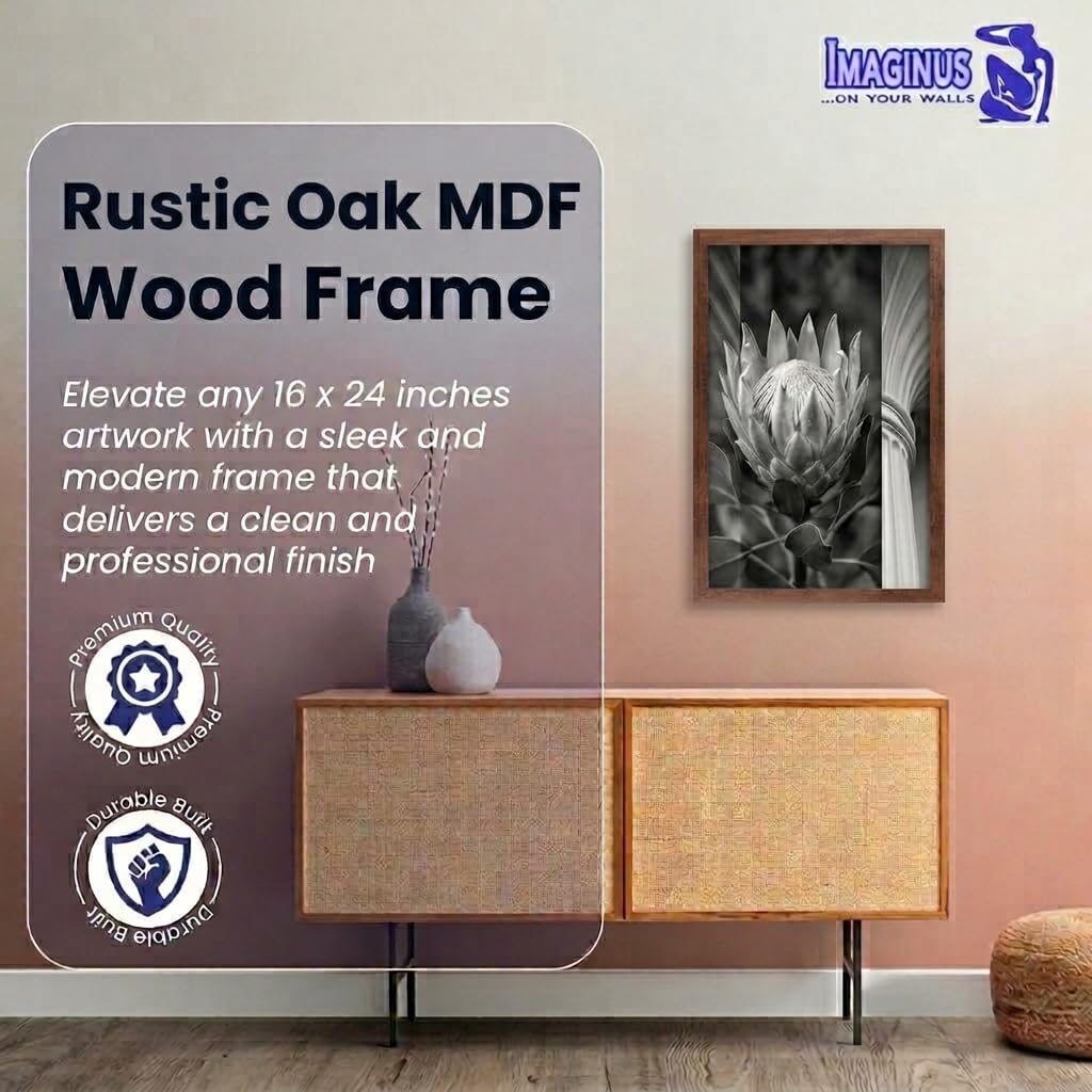 Imaginus 16x24 Inch Rustic Oak MDF Wood Picture Frame