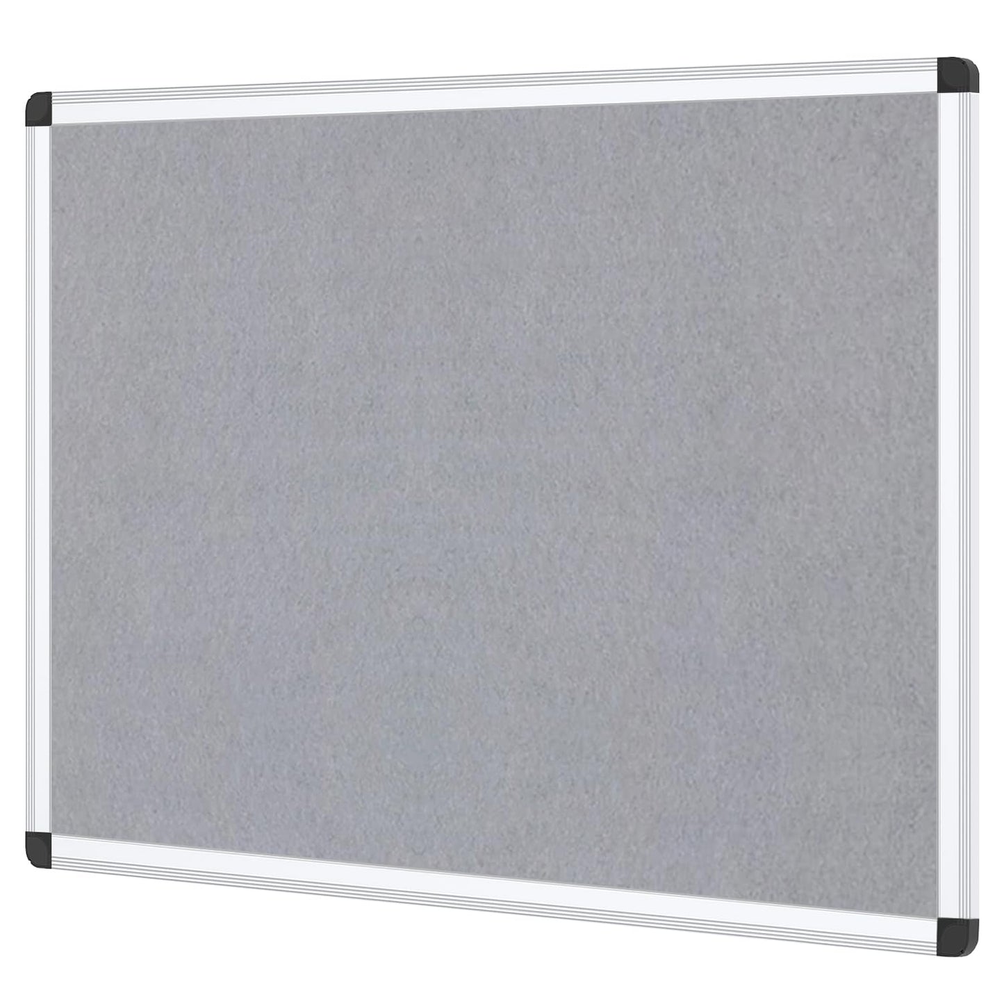 VIZ-PRO Notice Board Felt Gray, 48 X 36 Inches, Silver Aluminium Frame…