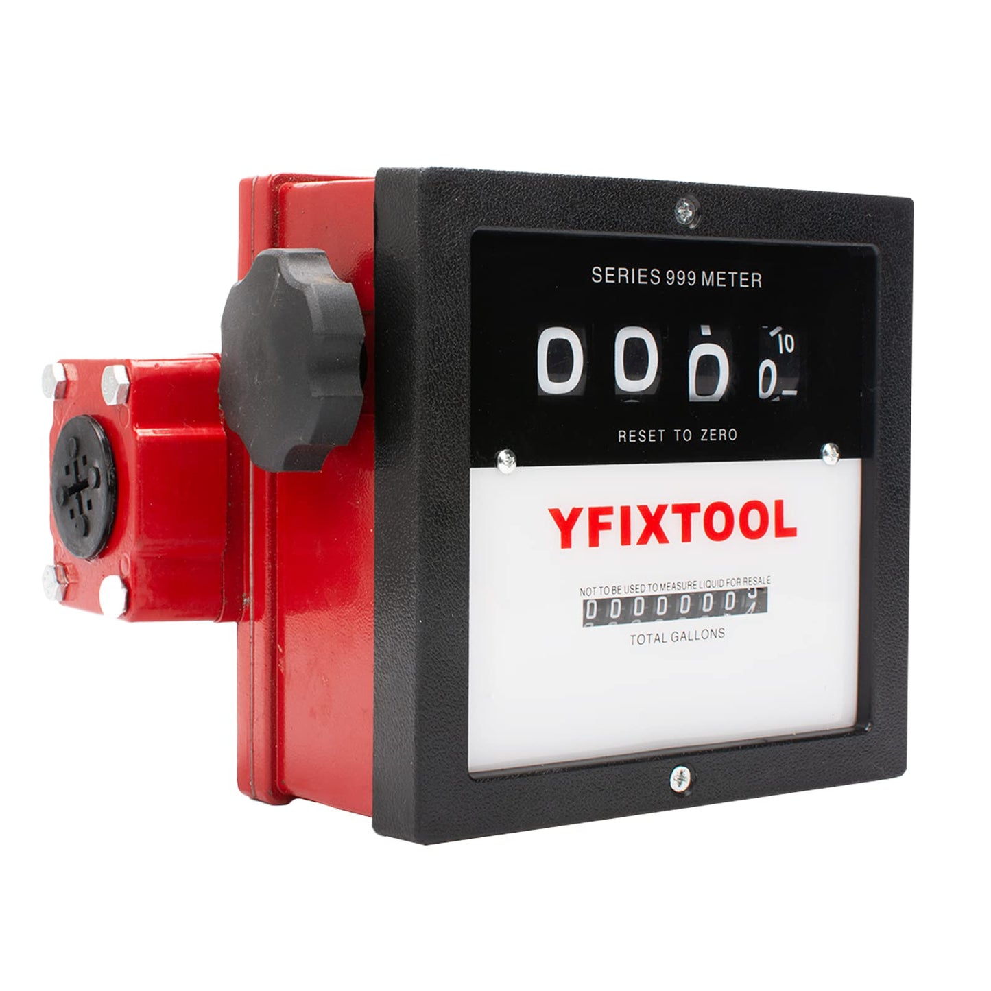 YFIXTOOL 1'' Gal Mechanical Fuel Meter 23-151 LPM (6-40 GPM) 4-Digital Aluminum Diesel Gasoline Flow Liter Meter for Fuel Transfer Pumps