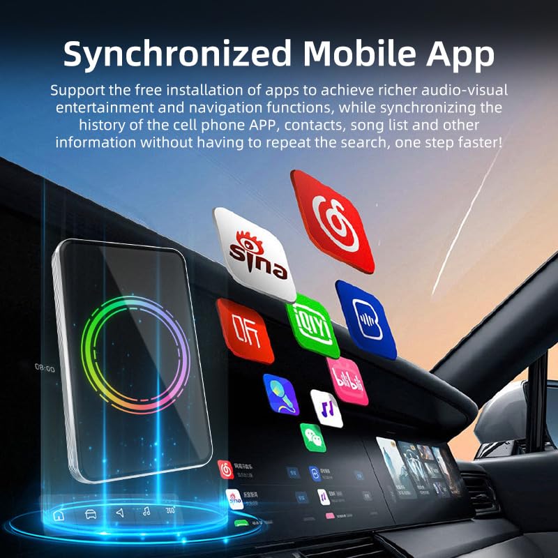 3-in-1 Wireless CarPlay Adapter，AI Magic Box Support Netflix/YouTube/TikTok, Plug & Play, 4GB+32GB ROM, Android 13 System, WIFI6 & Bluetooth 5.4, Fit with iPhone 6+/iOS10+/Android 11+