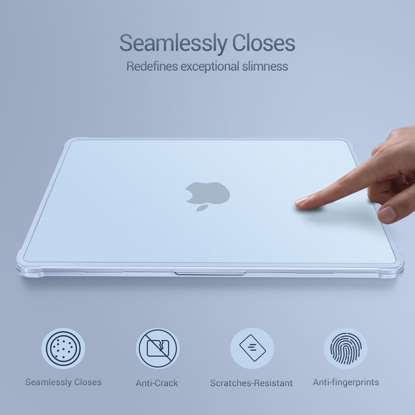 MOSISO Compatible with MacBook Air 13 inch Case M5 M4 M3 M2 2026-2022 A3449 A3240 A3113 A2681,Protective Hard Case&Keyboard Skin&Screen Film&Type C with TPU Bumper for MacBook Air 13.6, Sky Blue