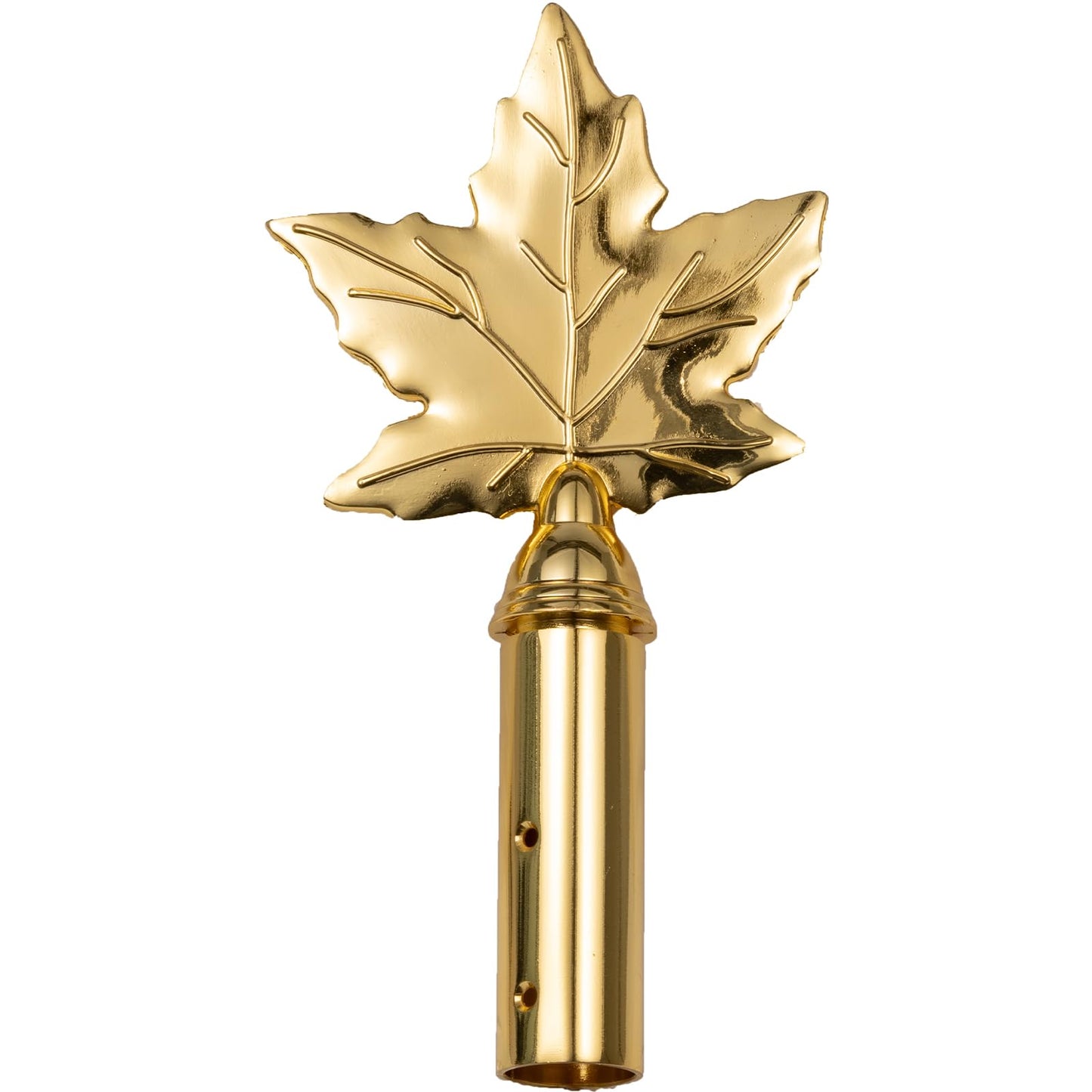 FLAGWIN Gold Brass Canadian Maple Leaf, for 1-inch Diameter Flagpoles for Indoor Flagpole Finials or Parade Flagpole Finials