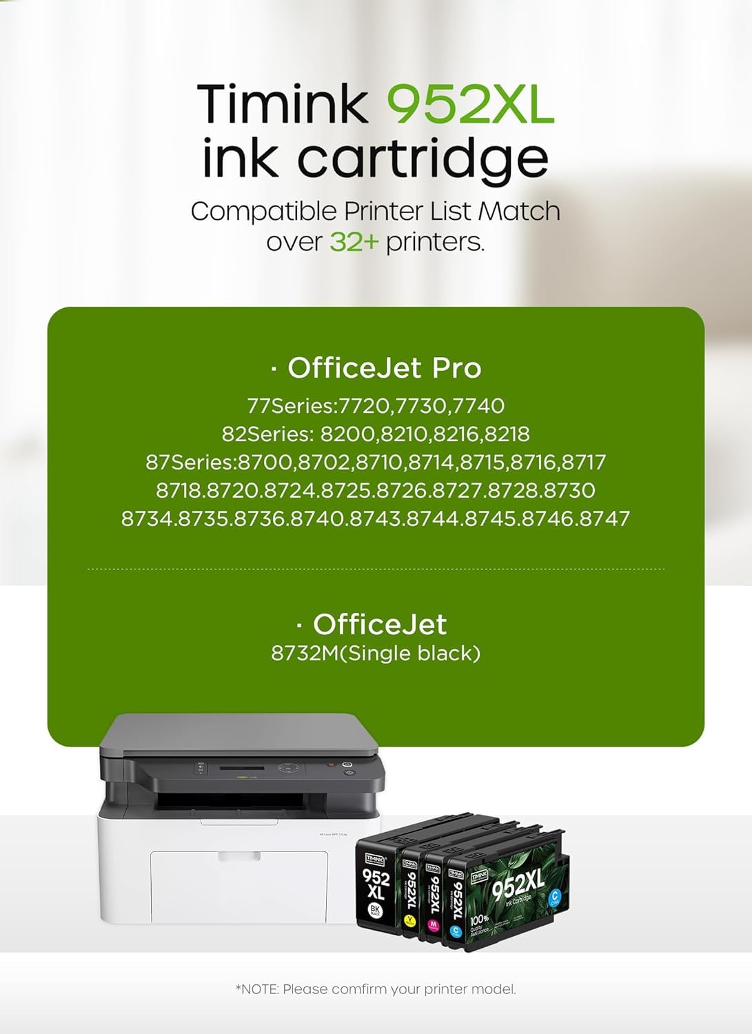 952XL Ink Cartridge Replacement for HP 952XL for 952 952 XL Ink Cartridge Compatible with OfficeJet Pro 8710 8715 8720 7740 7720 8210 8730 8740 OfficeJet 8702 (4 Pack,B/C/M/Y)