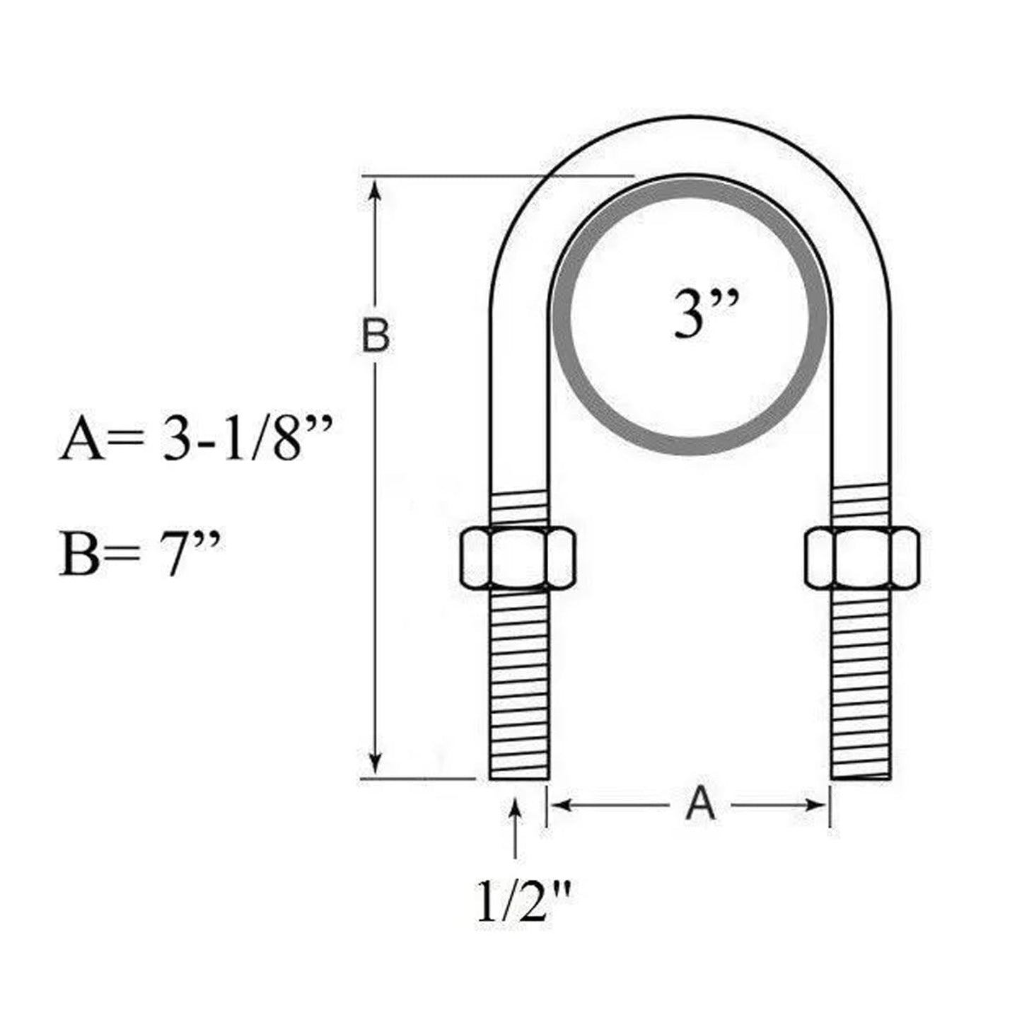 Trailer U Bolt Kit, 22Pcs Heavy Duty Rolled Steel Trailer Leaf Spring U Bolt Kit with Nuts and Frame Plate Trailer Mounting Axle Leaf Springs for 5200-7000lb 3 Round Axle