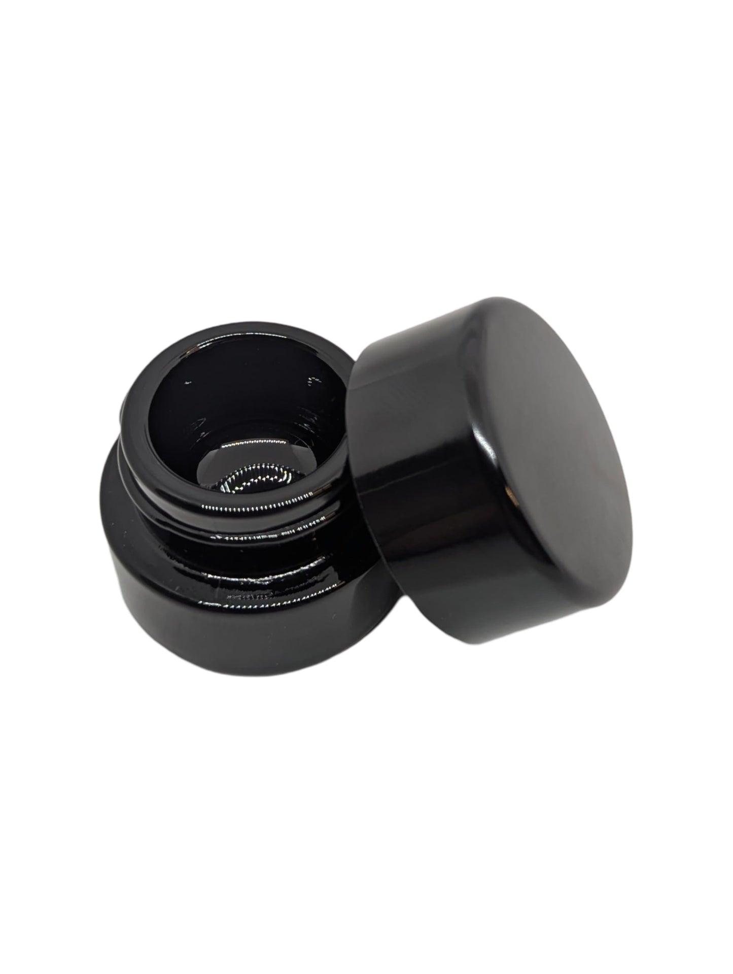 (100 Pack) 5ml Bakelite HD Black Glass Shoulderless Screw Top Jars w/Black Child Resistant Lid | UV Resistant | Containers for Essential Oils, Concentrates, Lip Balm, Wax, Makeup or Cosmetics