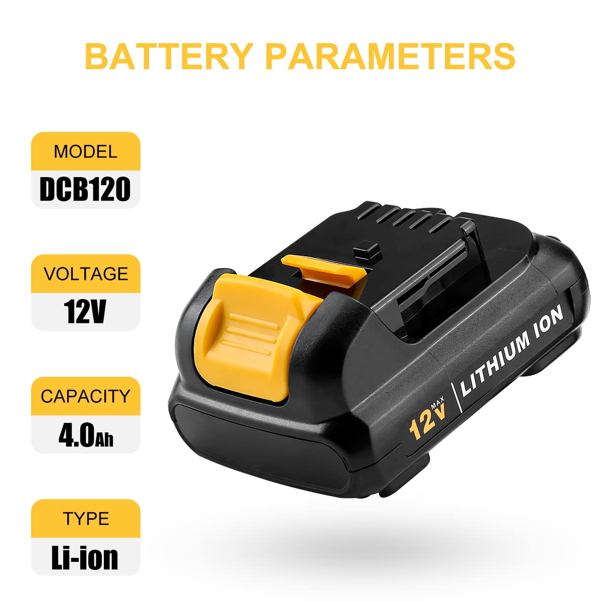 Ahomtikk 2Pack 4000mAh 12V Li-ion Replacement for Dewalt 12V Battery DCB120 DCB121 DCB123 DCB122 DCB124 DCB125 DCB127 for 12V Dewalt Battery