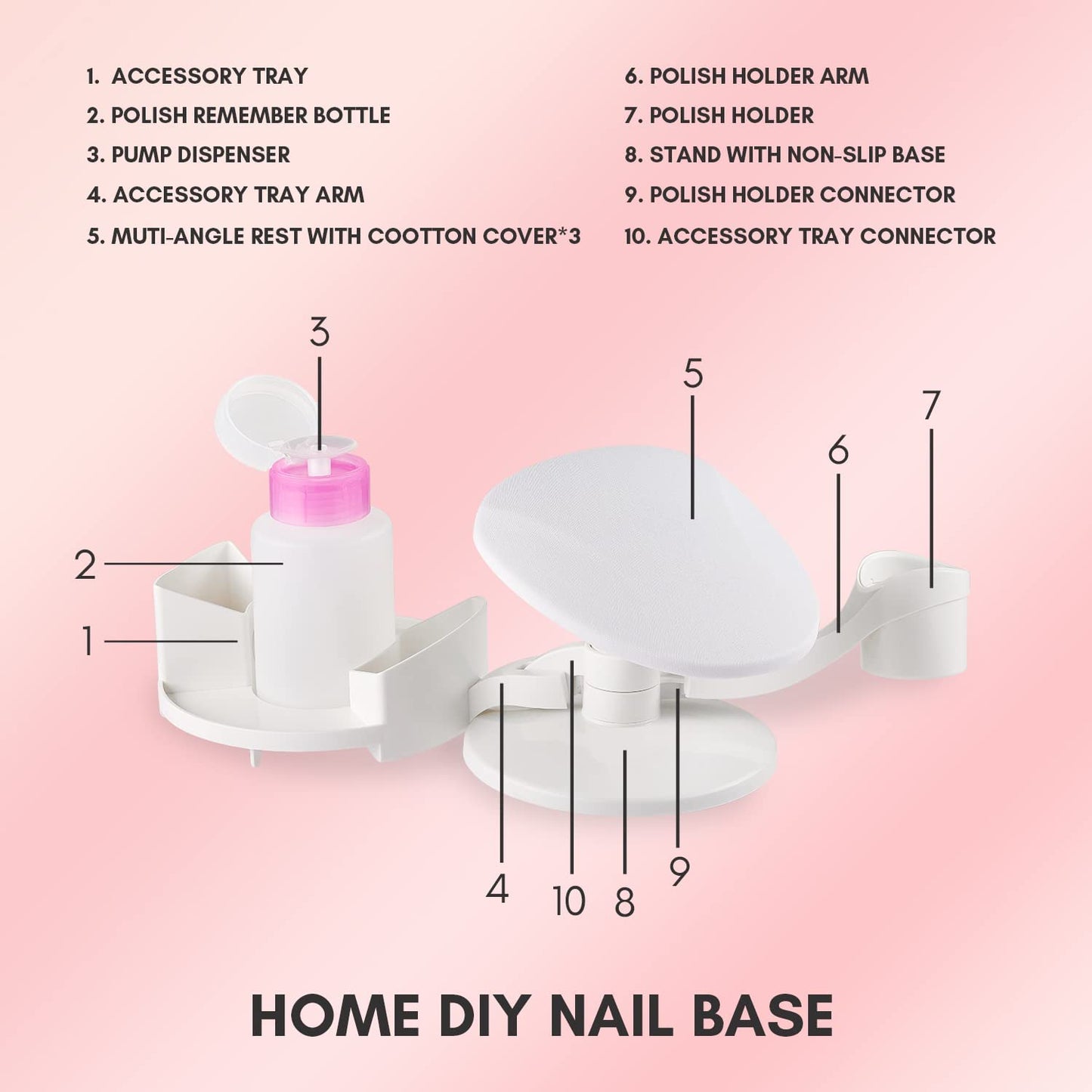 Makartt Nail Gel Polish Nail Design Base Studio Tool with Gel Holders and Multi Angle Rest, Great Support for Nail Salon Home DIY Manicure Pedicure Nail Art