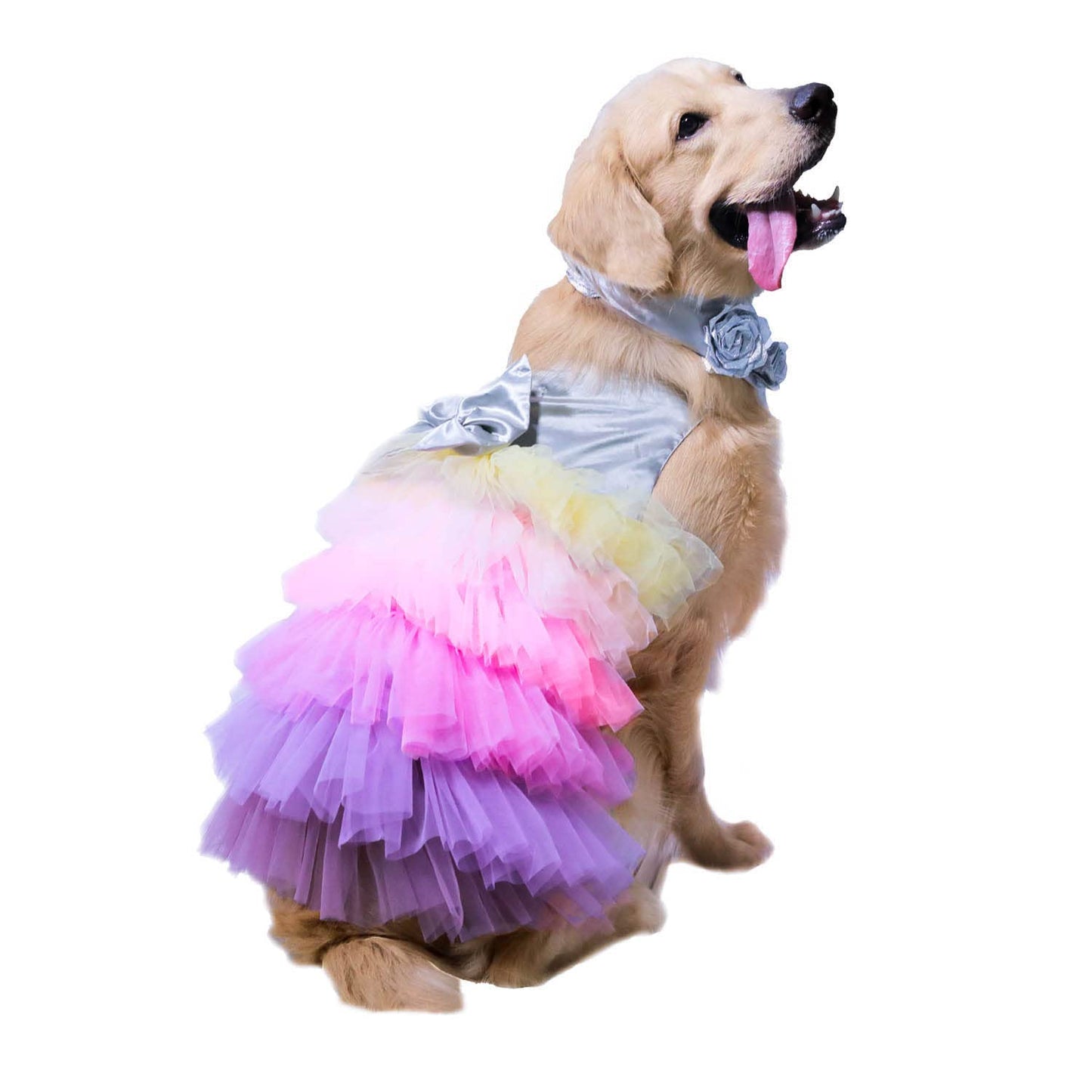 Puptail Dog Dress with Lovely Bow Puppy Dress Pet Apparel Dog Clothes for Small and Large Dogs and Cats XL Multi Colored