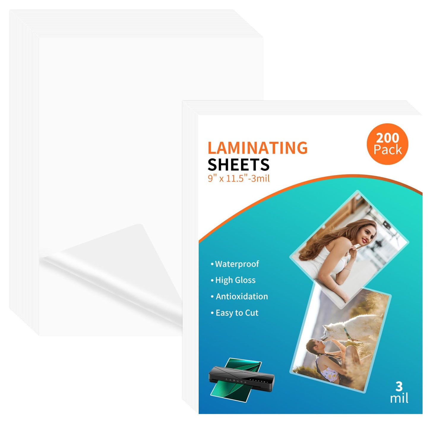 200 Pack 3 mil LabelMore Laminating Sheets,Laminator Sheets for Thermal Laminator - 9 X 11.5-inches