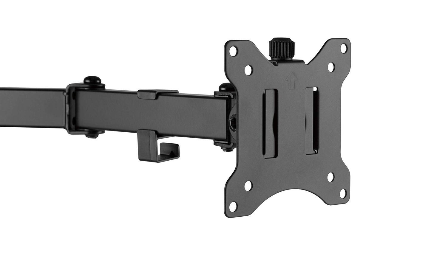 AMER Dual LCD LED Monitor Desk Mount Stand with C-clamp | Heavy Duty Fully Adjustable Arms Hold 2 Screens up to 32 inches (2EZCLAMP)