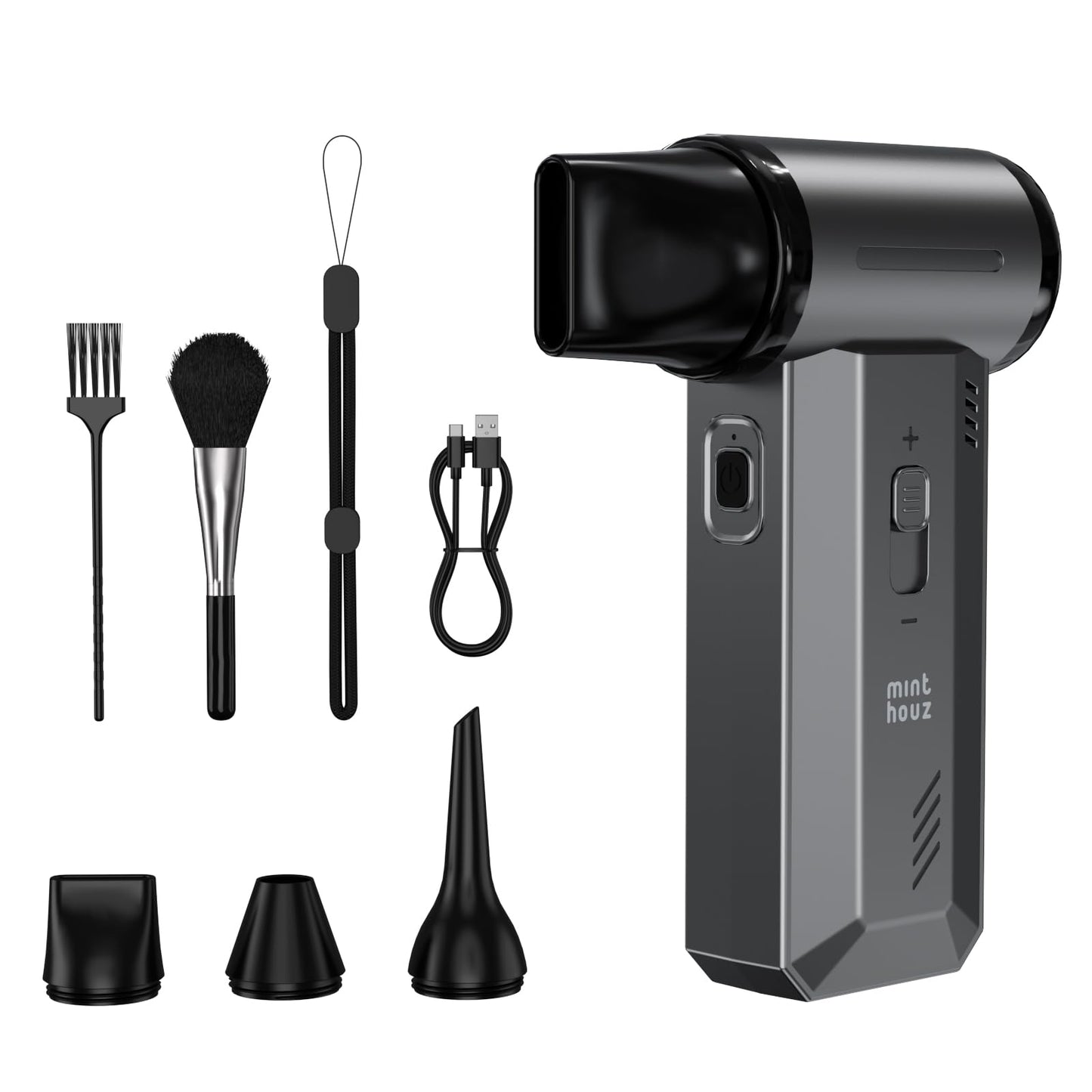 Minthouz Compressed Air Duster-180000RPM Electric Air Duster, Rechargeable Mini Air Blower for Computer, Keyboard, Outdoor, Car, and Home Cleaning, Reusable Replaces Compressed Air Can