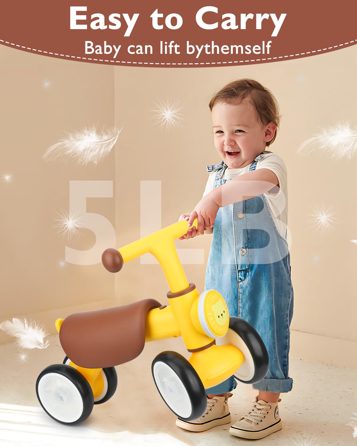 Baby Toys Balance Bike, Toddler Toys for 1 Year Old Girl Boy Gifts, Colorful Lighting Toddler Bike with Music and Soft Seat,First Bike for Baby 12-18 Months, Kids Gifts Toys Age 1 2