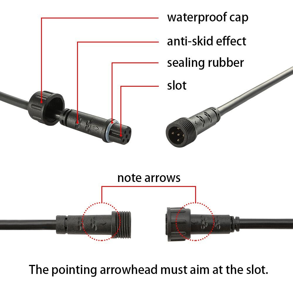 Pack of 5, FVTLED 3m 9.84ft 5Pin Extension Cable Wire with Male and Female Connectors at Both Ends only for FVTLED RGBW LED Deck Light