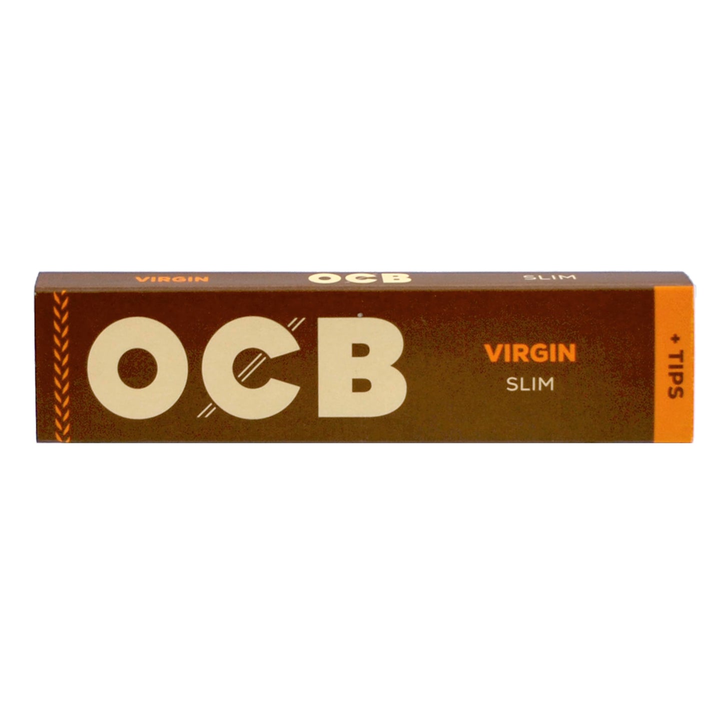 OCB Virgin Unbleached Rolling Papers Slim + Filters (44mm x 109mm) - 32 packs of 32 papers + 32 filters