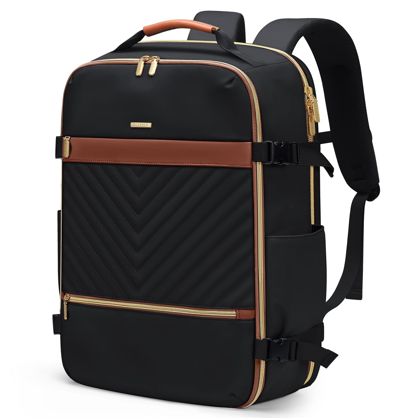 FLYRAIN Travel Backpack for Women Men, 40L Large Carry On Backpack,Flight Approved Personal Item Bag Carry On Luggage,Water Resistant Casual Daypack for Weekender Fit 17Inch Laptop
