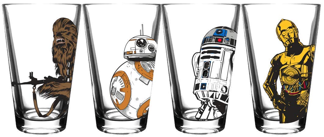 Star Wars Classic Pint Glass Set (Chewbacca, BB-8, R2-D2, C3-P0)