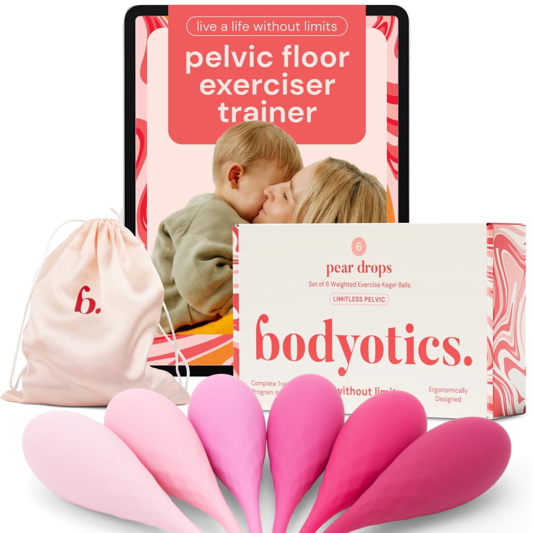 Bodyotics Deluxe Kegel Weighted Exercise Balls - Pelvic Floor Tightening and Strengthen Bladder Control - Prevent Prolapse - Set of 6 for Beginners to Advanced with Free E-Book