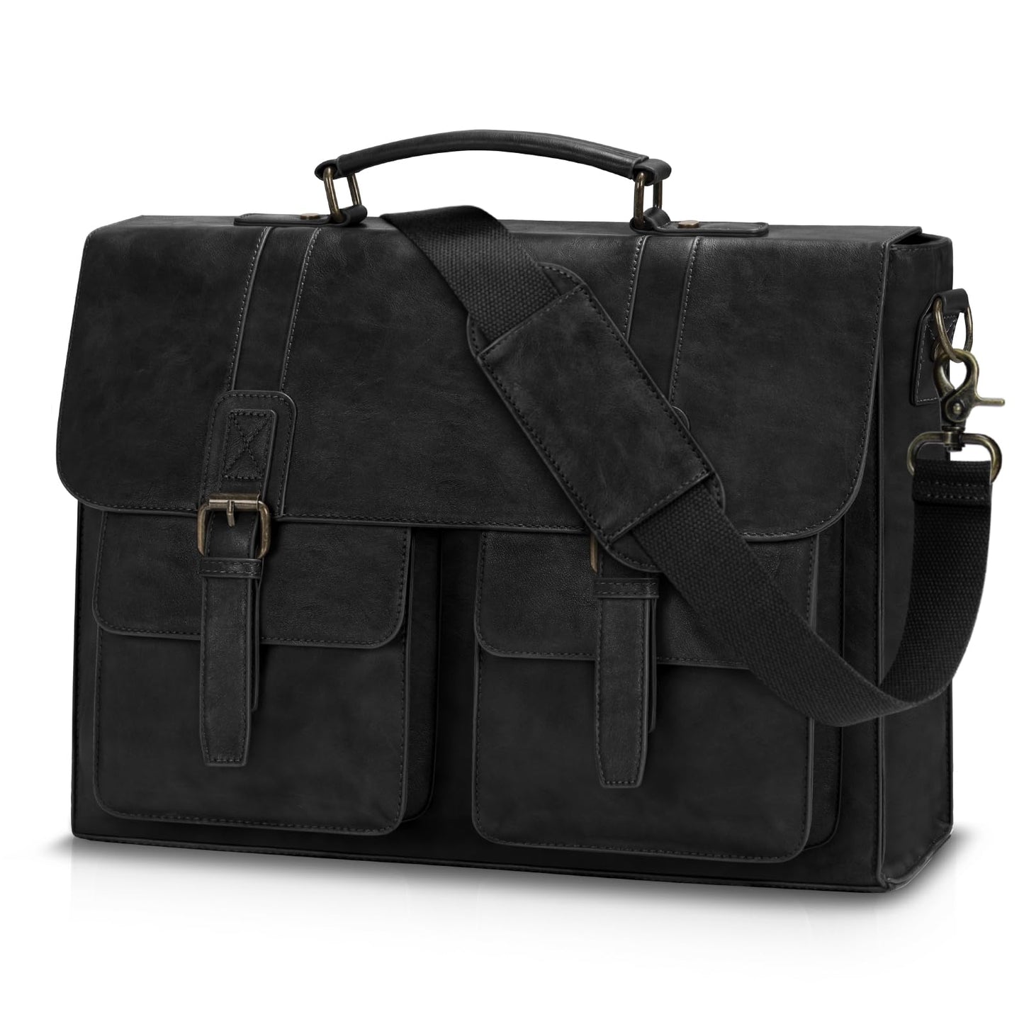 Vintage Messenger Bag Men 15.6 Inch Waterproof Laptop Bag Leather Briefcase for Men Computer Bag for Office Satchel