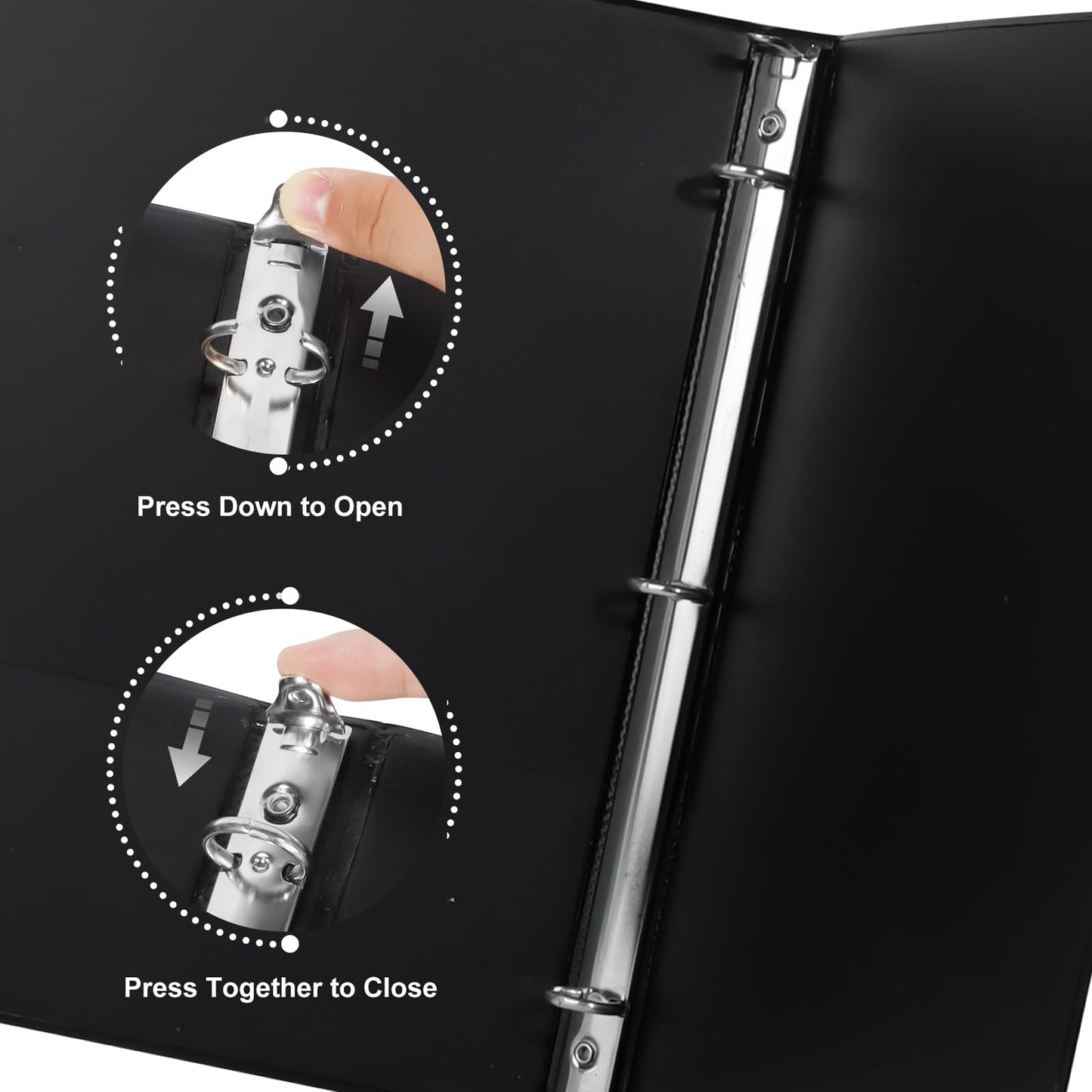 CIXILDTS 0.5-inch 3 Ring Binder with 2 Interior Pockets, 1/2" Basic Binders Holds US Letter Size Paper - Durable, Versatile Binders for Office and School Use, 12 Pack, Balck (12-Pack, Black, 1/2")