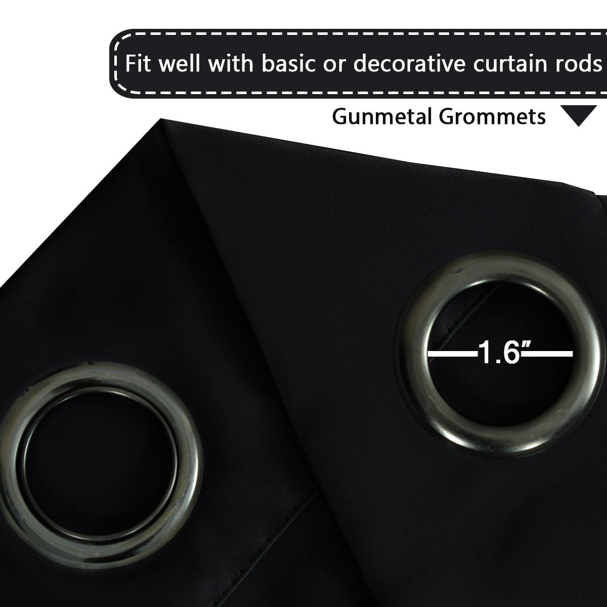 Extra Wide Blackout Curtain for Living Room Thermal Insulated Light Blocking Room Darkening Grommet Curtain Drapes for Patio Door/Bedroom/Home Theater, 100" Wide by 84" Long, 1 Panel, Black