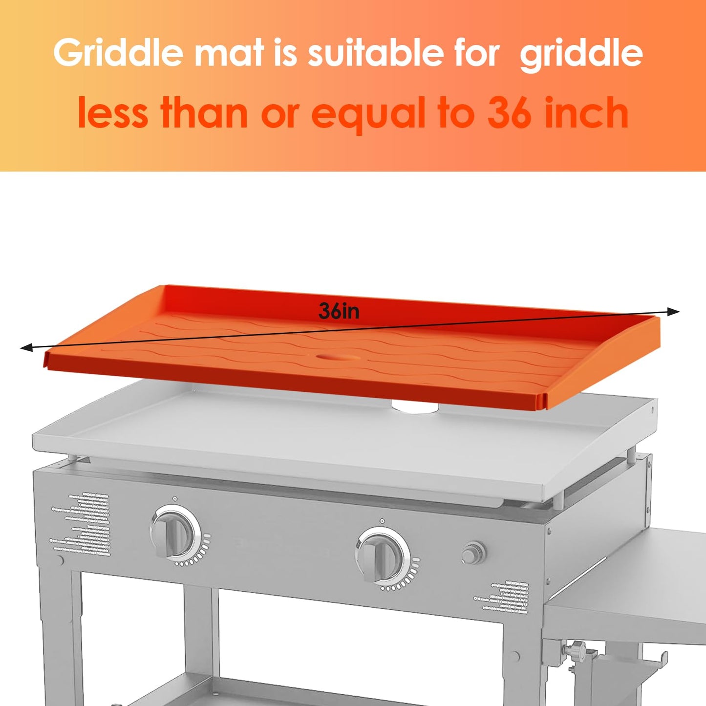 36" Griddle Mat for Blackstone Griddle Full Edge Cover, Protective Cover Heavy Duty Reusable Food Grade Silicone Mat Cover