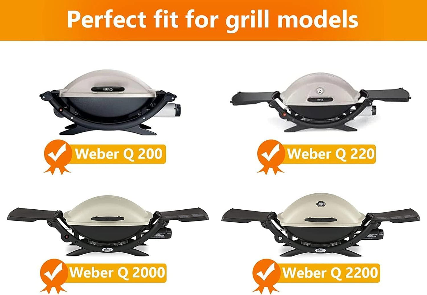 Utheer 41862 20.5 Inches Stainless Steel Grill Burner for Weber Q200, Q220, Q2000 Q2200, 396000, 396001, 396002, 566002, 53060001, 54060001, Burner Tube Pipe Kit Replacement for Weber 69956/60041