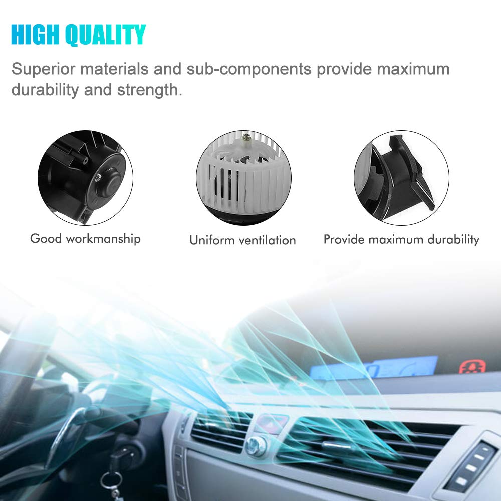 AC Heater Blower Motor Replacement for Buick Enclave, Chevy Silverado 1500 2500HD 3500HD Traverse, GMC Acadia Sierra 1500, Saturn Outlook Replaces # 700236, 22810567