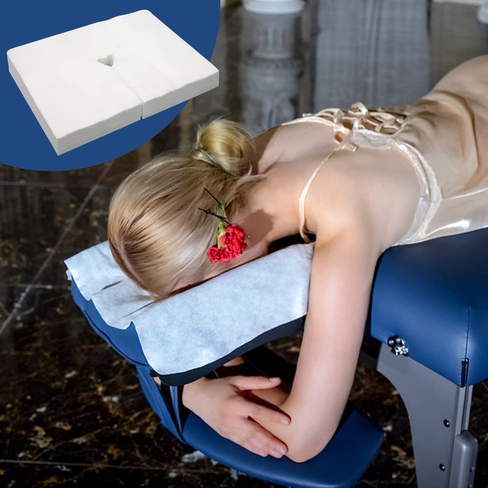 300PCS Upgrade Disposable Face Cradle Covers, Medical-Grade, Ultra Soft, Luxurious, Non-Sticking Massage Face Covers, Large Disposable Headrest Covers for Massage Tables and Massage Chairs