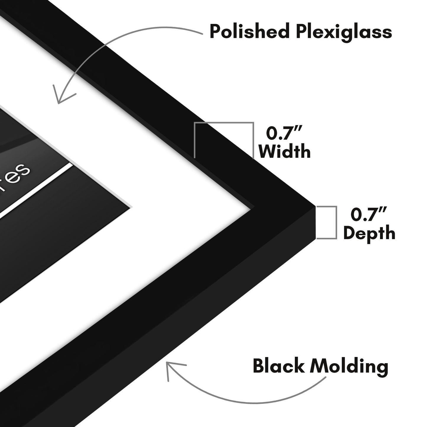 Americanflat 18x22 Picture Frame with Polished Plexiglass - Use as 14x18 Frame with Mat or Display 18x22 Photo Without Mat - Streamline Collection - Thin Border Picture Frames for Wall - Black