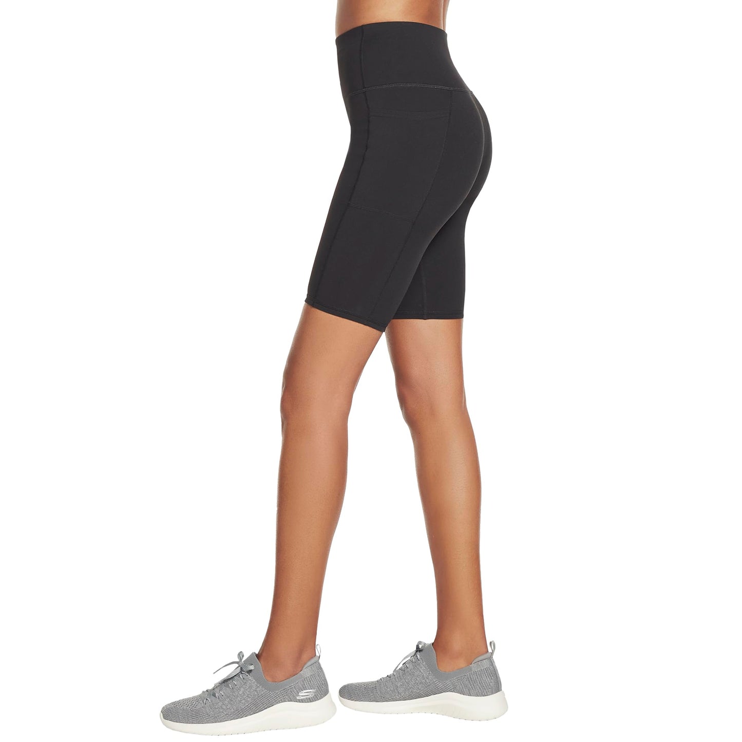 Skechers Women's Go Walk High Waisted 10" Bike Short, Black, X-Large