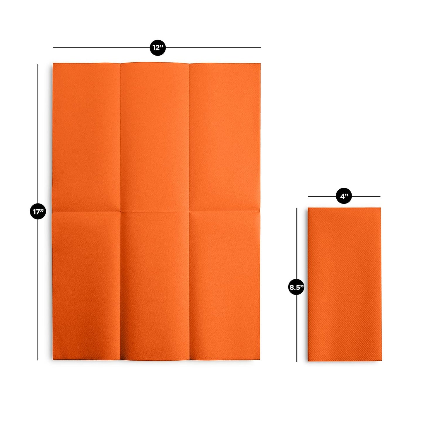 Linen-Feel Orange Paper Napkins - Decortive Cloth-Like Disposable Dinner Napkins - Soft And Absorbent Napkins for Thanksgiving, Party, Wedding, Bathroom Or Any Occasion. (Pack of 100)