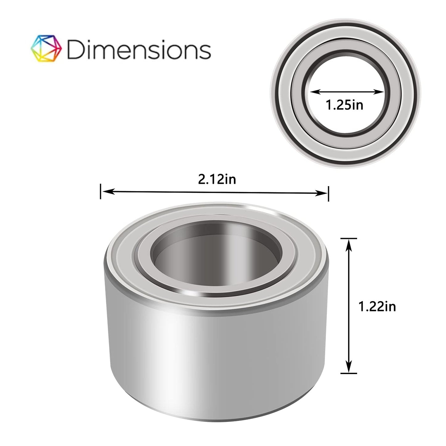 Front/Rear Wheel Bearings Compatible with Yamaha Grizzly:700 07-16,660 03-08,550 09-14, 450 07-10,400 08,350 07-11;Kodiak400/450 05-06;Big Bear400 07-12;Replaces 93305-00601-00 93305-00602-00 (4 Pack)